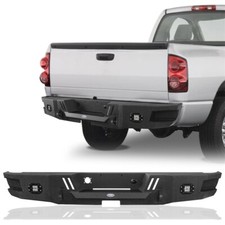 Offroad Steel Rear Back Bumper W 2x 18w Led Lights Fit 2002-2008 Dodge Ram 1500