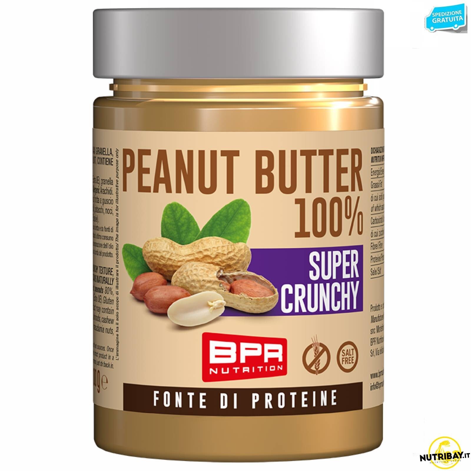 Bpr Nutrition Peanut Butter 100% Super Crunchy - 300 gr.
