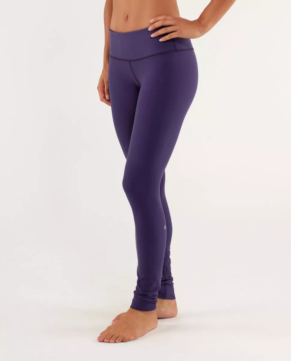 Lululemon Wunder Under Mid-Rise Pant 24x 28.5 Size 4 Purple Violet Plum Full