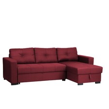 Divano Angolare ROMA 3 Posti con contenitore  in tessuto imbottito con braccioli