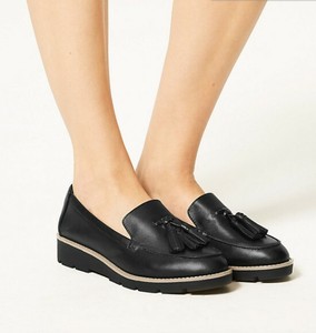 wide fit black loafers