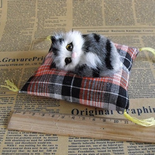 Cute Plush Stuffed Toy Sleeping Cat Simulation Animal Kids Doll Gift eBay