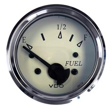 Vdo Cockpit Marine 52mm 2-116 Fuel Level Gauge White Dialchrome Bezel Vdo Cockpit Marine 52mm 2-116 Fuel Level Gauge White Dialchrome Bezel
