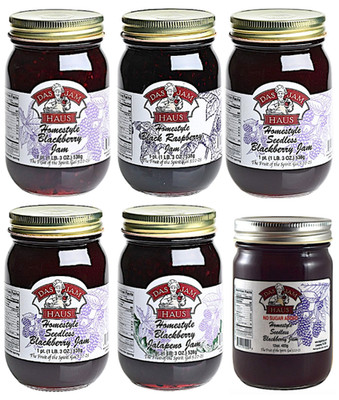 Blackberry or Black Raspberry Homestyle Jam 16oz 1 Pint  All Natural Ingredients