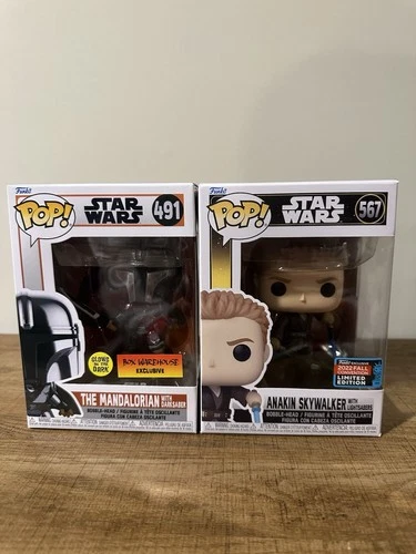 Funko Pop Star Wars #567 Anakin Skywalker, #491 The Mandalorian (protector)