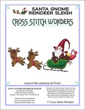 Santa Gnome Reindeer Sled by Cross Stitch Wonders cross stitch pattern