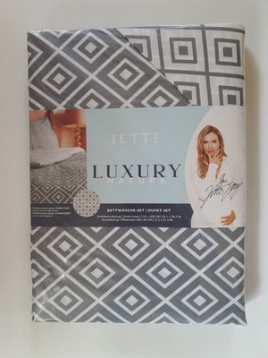 JETTE JOOP! LUXURY 2x Bettwäsche Set 2-tlg. grau/weiß Baumwolle 135x200 OVP NEU