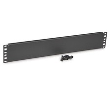 2U Flanged Rack Cabinet Spacer Blank Black
