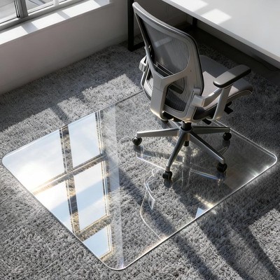 Chair Mat Tempered Glass 36'' x 48'' Hhick Carpet Protector Heavy Duty Azadx Easy