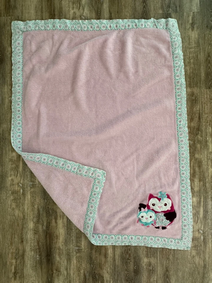 Manta Summer Infant Inc 2012 Mamá Bebé Búho Rosa Aqua Seguridad Lovey Foto 4 de 4