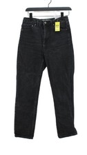 Topshop Women's Jeans W 28 in Black Cotton with Elastane, Polyester Straight