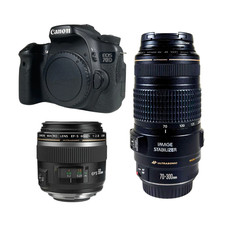 Canon EOS 70D camera  EFS 60mm f/2.8 Macro  EF70-300 f/4-5.6 IS USM Pre-owned