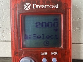Sega Dreamcast Clear Red VMU Visual Memory Unit Tested *Batteries Required* FS