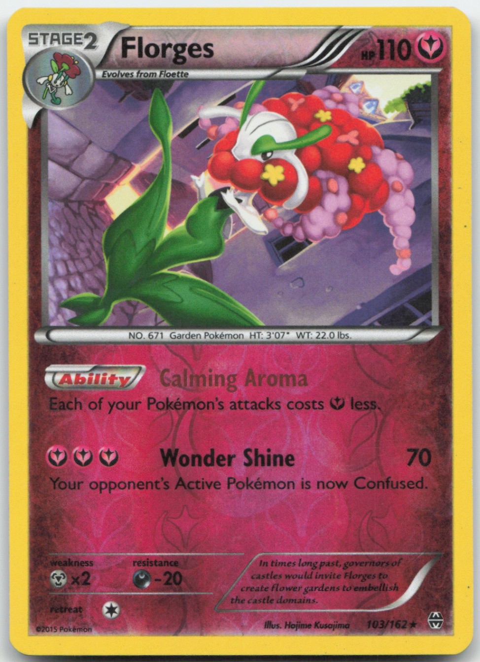 Florges 103/162 Reverse Holo XY - BREAKthrough Pokemon Card LP