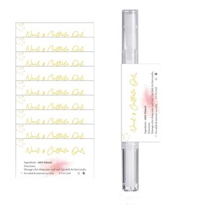 Empty Cuticle Oil Pen Label Sticker for Nail 0.01 Ounce (Pack of 100), white