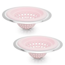 2 PCS Kitchen Stainless Silicone Sink Strainer, 4.5 inch Diameter Light