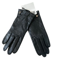 Vintage Kmart Women s Genuine Leather 2-button Black Gloves Lined Sz XL