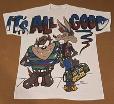 Vintage 1994 It's All Good In The Neighborhood Looney Tunes Taz Tee, Freeze M 