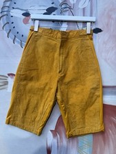 Womens Yellow Genuine Suede Leather Shorts Size Medium BNWT VINTAGE VTG Y2K