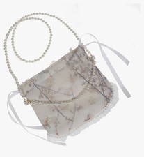 Pearl Handbag with Chain Kimono Pouch Women Elegant Shoulder Bag Japan