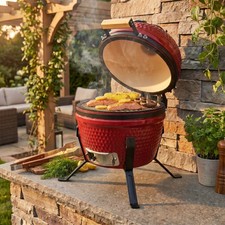 Kamado Egg Ceramic Charcoal BBQ 13" Portable Outdoor Grill