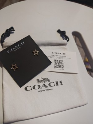 Coach Ohrstecker offen Stern Pavé - goldfarben mit Kristallen - Neu mit Etikett mit Etui