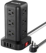 Extension Cord with Multiple Outlets, Surge Protector Power Strip Tower, Outl...