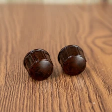 Vintage Radio Knobs 1930s-40s Brown Bakelite  2pc  1/4" Opening w/ Set Screw
