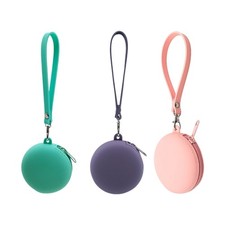 Earphone Cases Round Headphone Storage Bags Small Change Purse with Zipper Gift