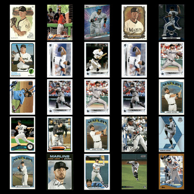Miami Marlins Lot 25 Baseball Cards Topps Allen - Ginter A.J. Burnett NM MLB
