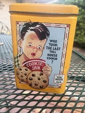 Vintage Food Tin Can 6 1/4" HIGH NESTLE CHOCOLATE  TOLL HOUSE COOKIES #US10