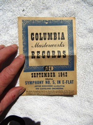 September 1942 COLUMBIA MASTERWORKS RECORDS Supplement Lotte Lehmann CATALOG 