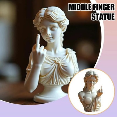 Creative Goddess Middle Finger Statue Ornament Desktop Home Crafting Decoration
