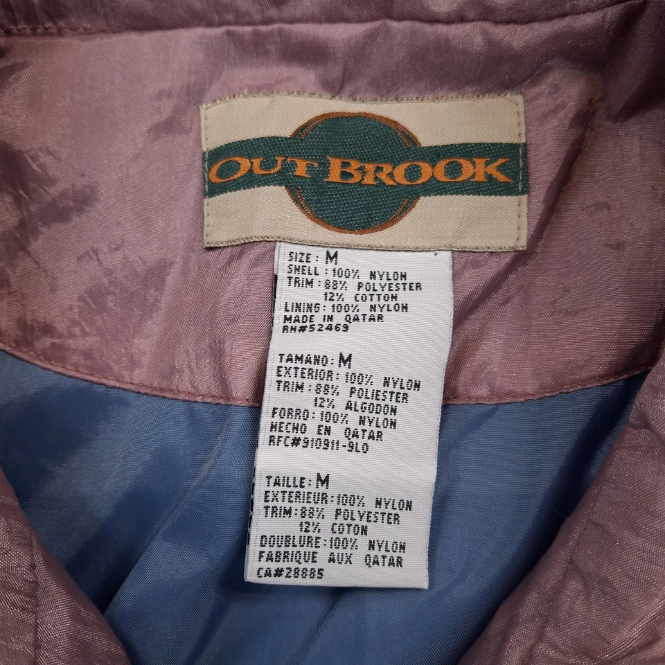 Vtg Out Brook Jacket M NWT 90s Blue Patchwork Windbreaker Made in Qatar Flaw - Image 2 of 4