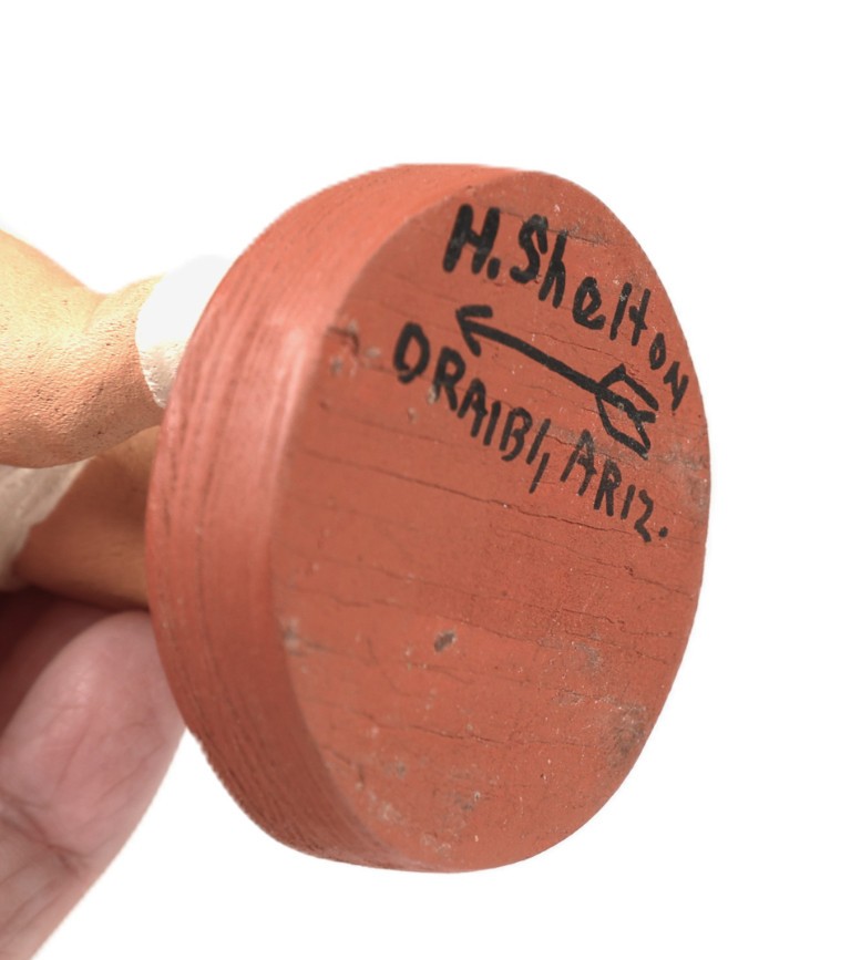 Hopi Kachina Mudhead Baby Doll By Henry Shelton ca. 1960  Size 6.5" H + Feathers