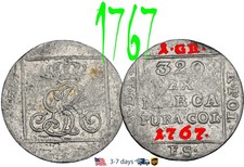 Poland 1 Grossus Groschen Groszy 1767 Stanislaw August Poniatowski SILVER #33501