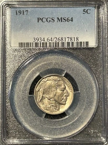 1917 BUFFALO NICKEL PCGS MS 64  WELL STRUCK  NICE COIN