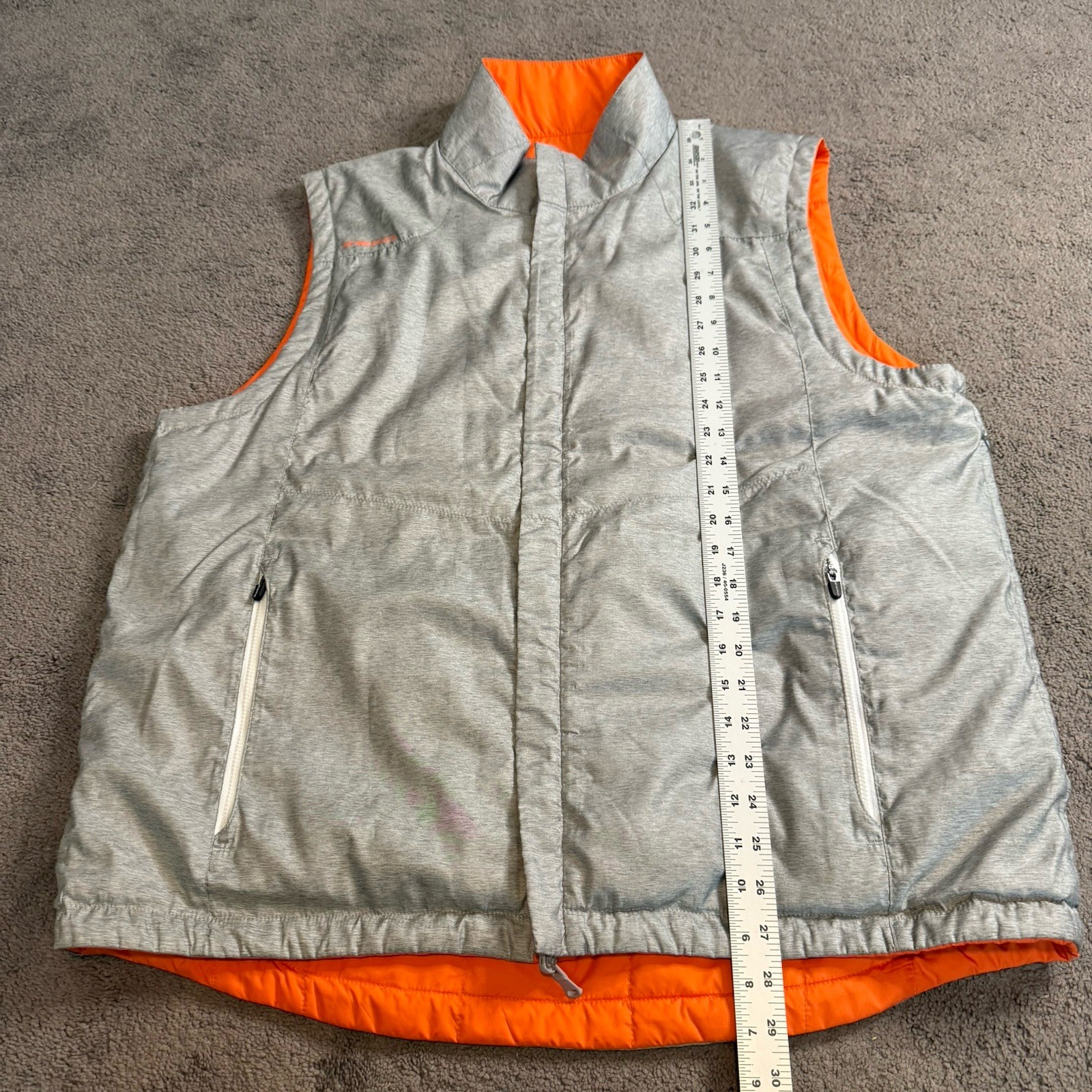 Zero Restriction Tour Series Reversible Full Zip Vest Gray Orange Men’s XL