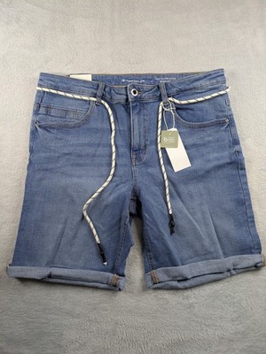 Tom Tailor Alexa Damen Bermuda Jeansshorts Neu mit Etikett Gr. W34 Blau Kordelzug
