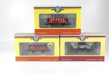 a Set of Three Oxford Rail Wagons. 2 Open wagons and a Tank Wagon. OO USED