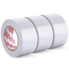 3 Rolls White Duct Tape, 48Mm X 18M Gaffa Tape 210Μ Waterproof Tape Repair Tape  0.24 per metre