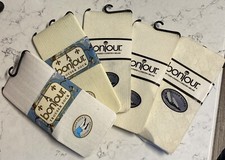 Vintage Bonjour Trouser Socks Lot Of 5 3 Ivory, 1 Cream, 1 White NOS