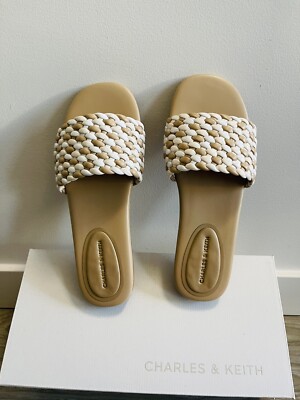 Woven Open-Toe Slides For Women