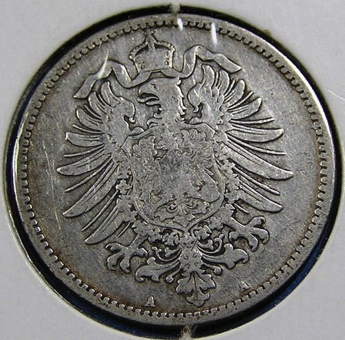 Germany Empire 1 Mark .900 Silver Coin 1874-A, KM-7, 24 mm, Combined Shipping - 第 2/4 張圖片