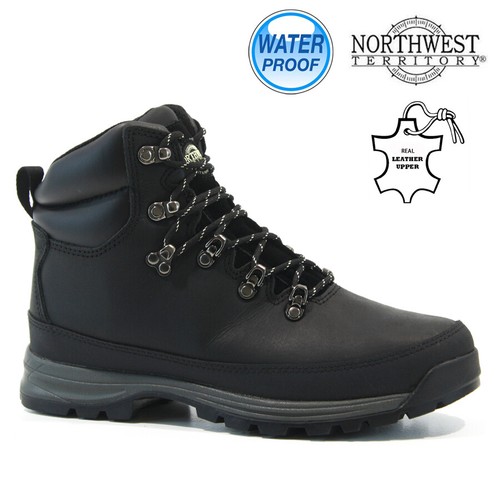 MENS WATERPROOF BOOTS LEATHER MEMORY FOAM WALKING HIKING ANKLE TRAINERS SHOES - Picture 9 of 11