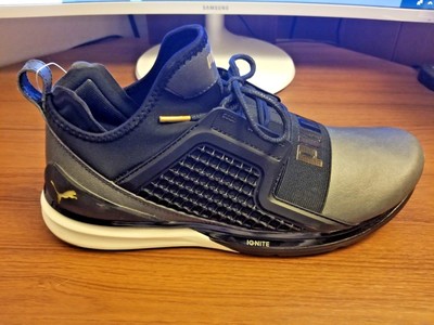 puma ignite black and gold