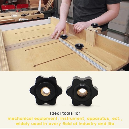 20 Pcs 6-Star Knobs 1/4 Inch 20 Threaded Hexagon Head Thru Knob Clamping Knobs - Picture 2 of 5