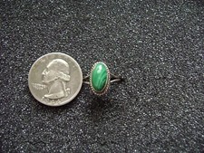 Vintage Southwestern Sterling Silver Malachite Ring Size 7