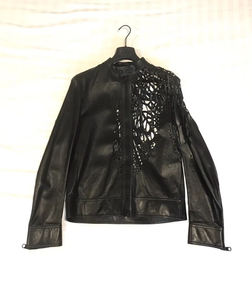 SS08 DIOR UOMO giacca in pelle BUTTERFLY taglio laser taglia 46