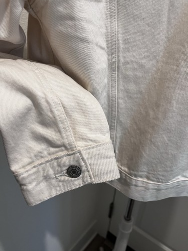 Levis Ivory Ex-Boyfriend Trucker Jean Jacket Size LARGE Classic New Cotton - Picture 8 of 11